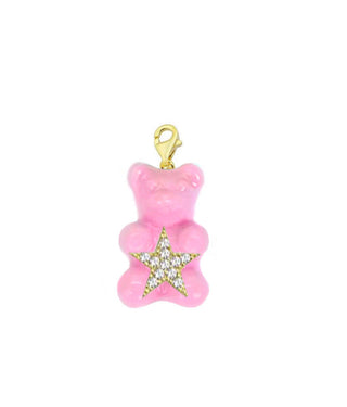 PINK  STAR GUMMY BEAR CHARM