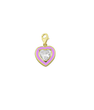 PURPLE HEART SOLITAIRE CHARM