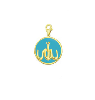 TURQUOISE ALLAH ROUND CHARM