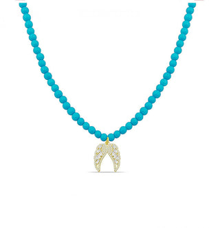 WINGS TURQUOISE BEADS NECKLACE