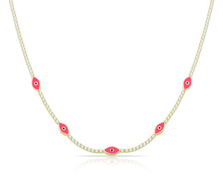 Tennis Eyes choker hot pink - ELEGANT GIRLS