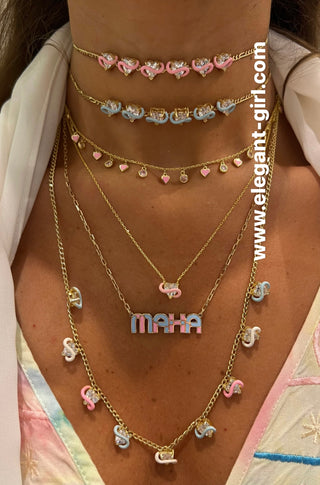 MULTI DREAM BLUE HEART CHOKER