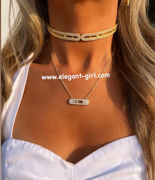 GOLD DIAMOND  GLAMAZONE SKINNY BABY MOVE NECKLACE