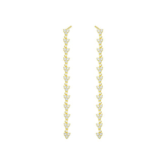 TRI STONES LONG EARRING
